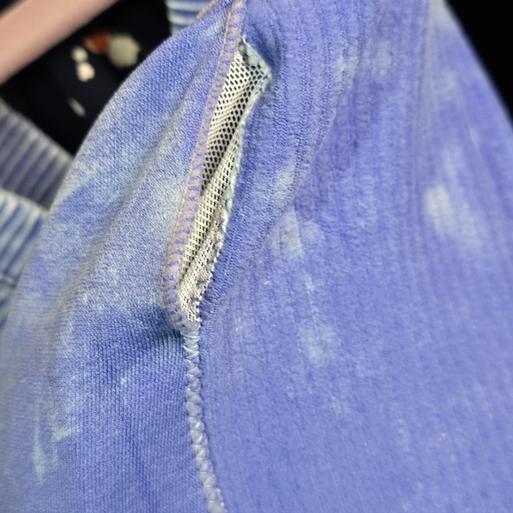 #0446 S/M ZENANA Indigo Blue Ribbed Stone Wash Crop Tank/Built-in Bra 12-19 - Picture 9 of 15